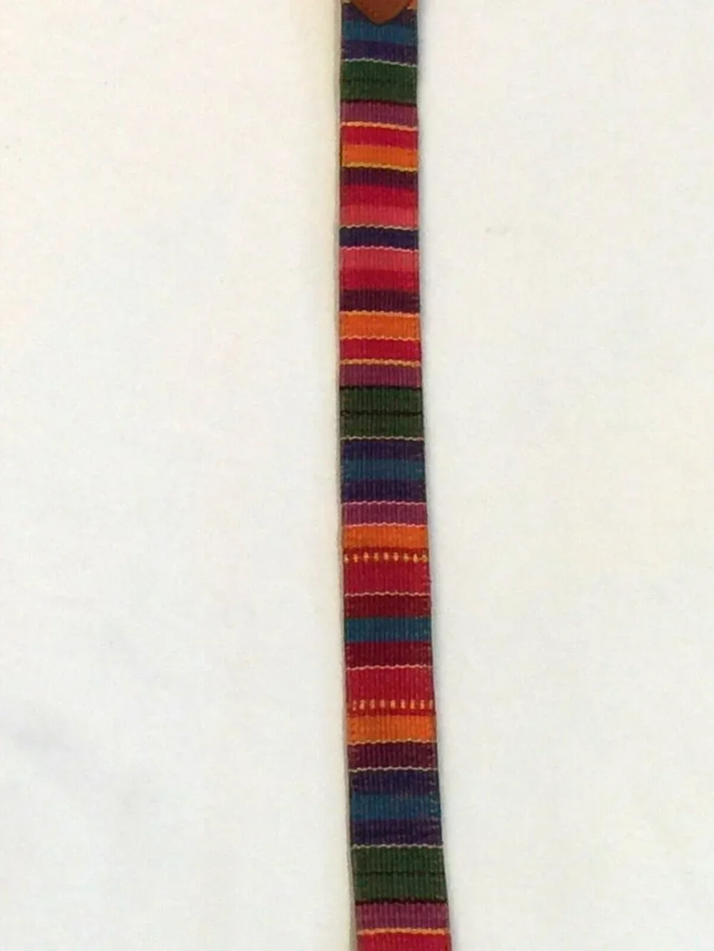 VINTAGE GUATEMALAN MULTICOLOR HANDWOVEN TEXTILE BUCKLE LEATHER BELT WOMENS 30
